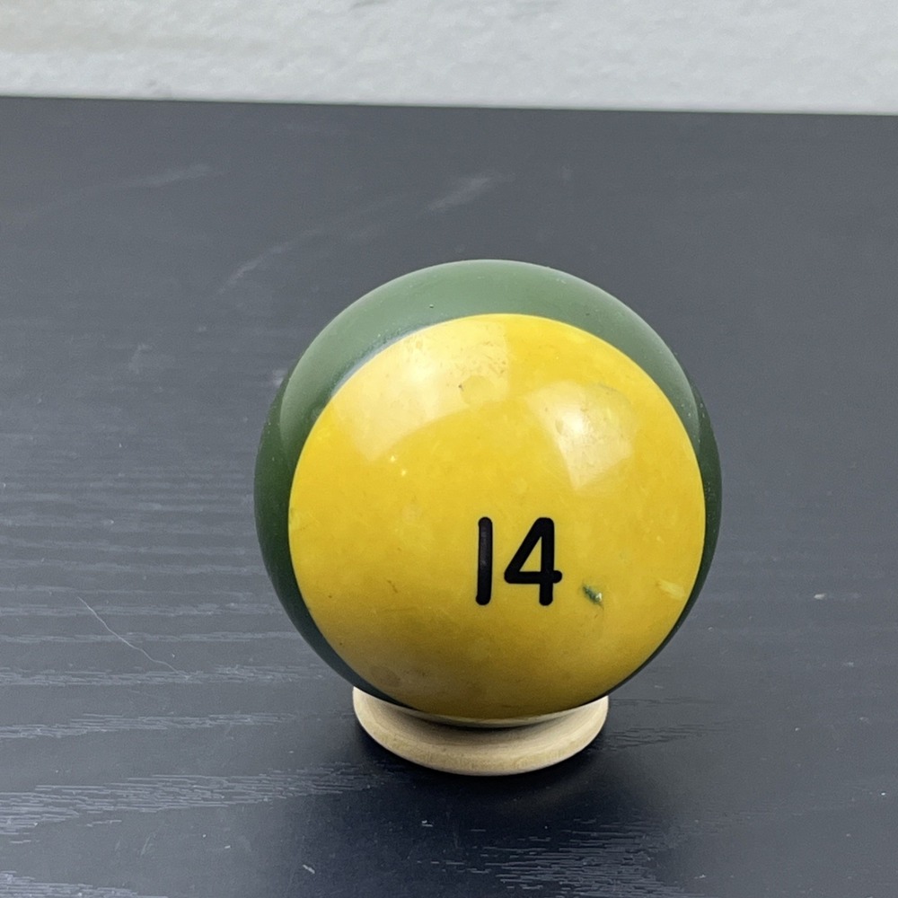Vintage #14 Green White Stripe Pool Billiard Ball 2" Replacement Single Ball